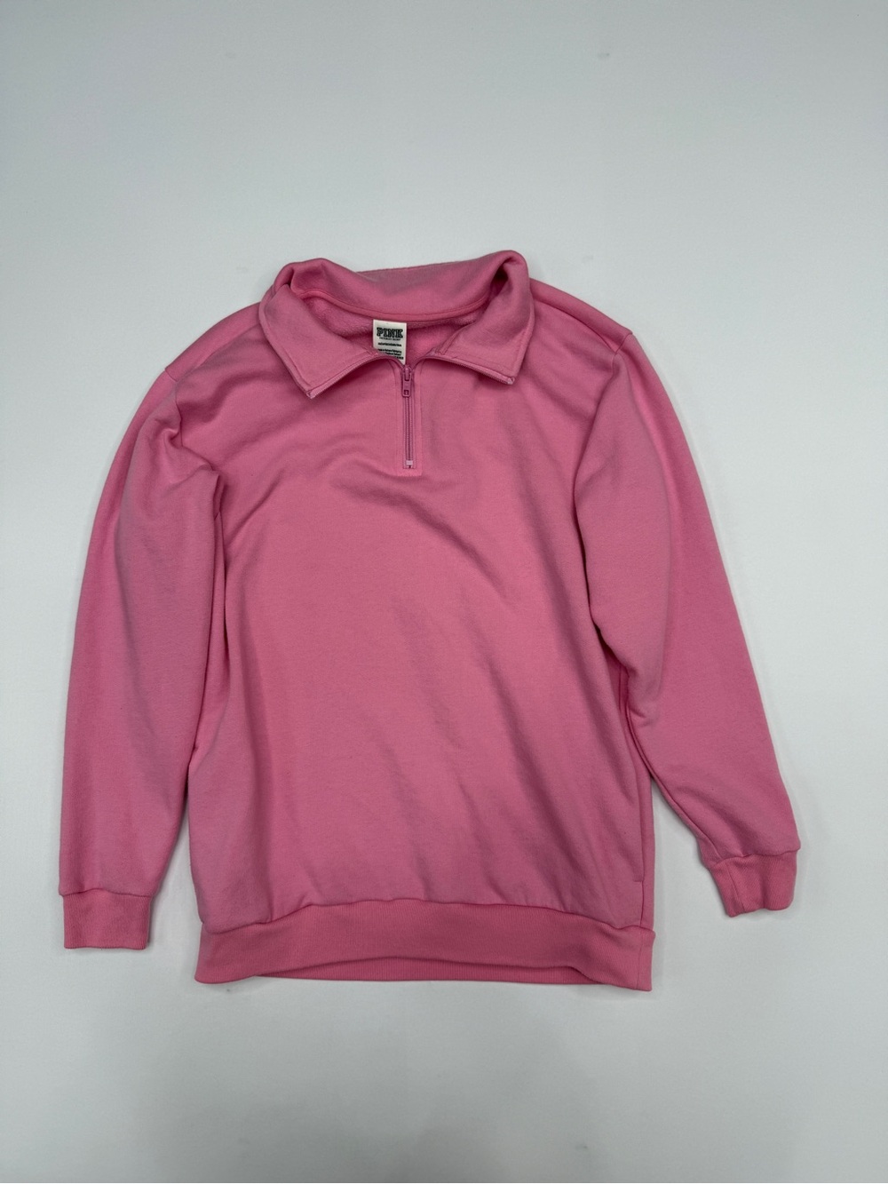 Victoria's Secret PINK Pink Fleece Quarter Zip Pullover Sweatshirt